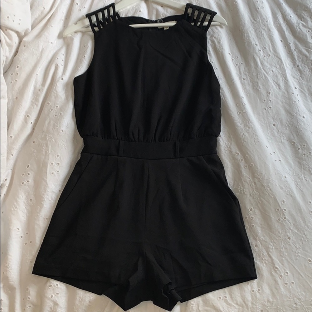 Black business casual romper